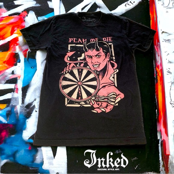 INKED Men’s devil t-shirt- Small - Picture 1 of 3